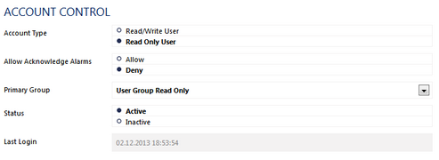 User Rights in User Account Settings User Rights in User Account Settings
